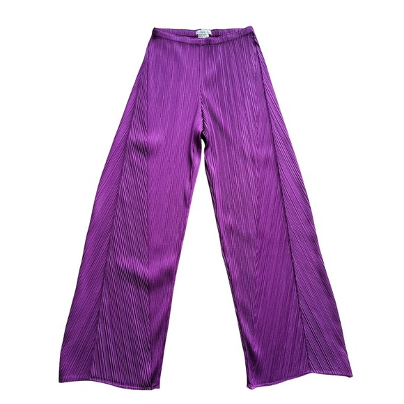 Issey Miyake Pants - Issey Miyake Pleats Please Purple Pants Size 3 Classic Straight Wide Leg Artsy